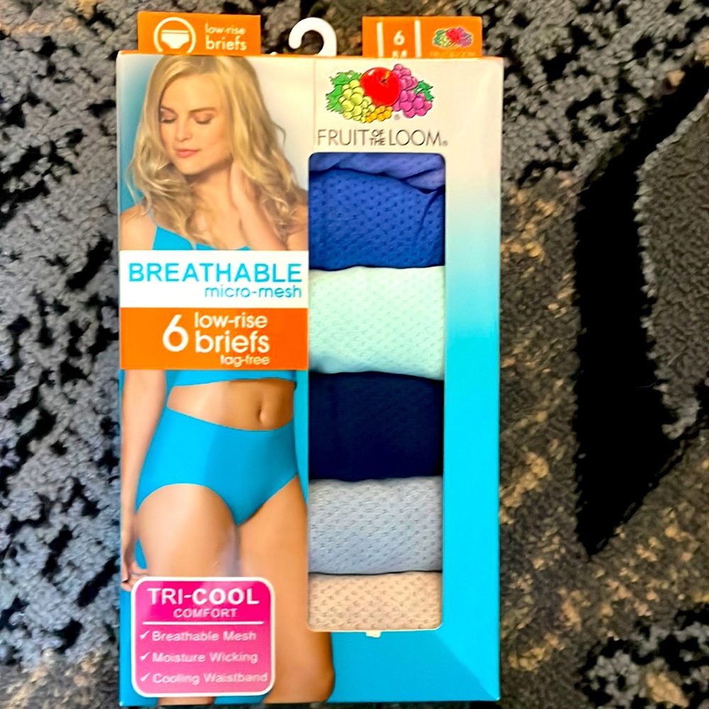 Fruit of the Loom Low-Rise Briefs Box 6, Size 6 NEW